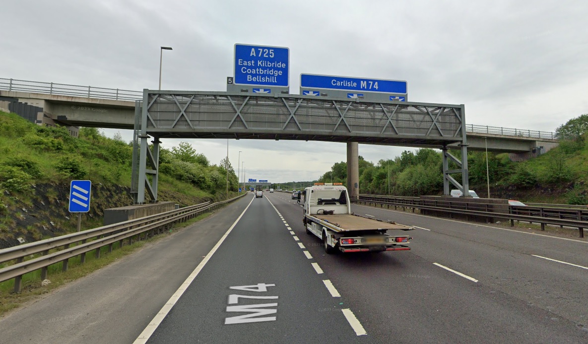 The M74 southbound will be closed for four nights next month